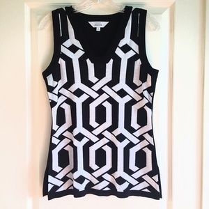 *Misook* Geometric B&W Tank S/M